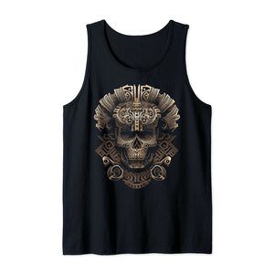 Mexican Mictlantecuhtli Aztec God Of Death Skull Tank Top